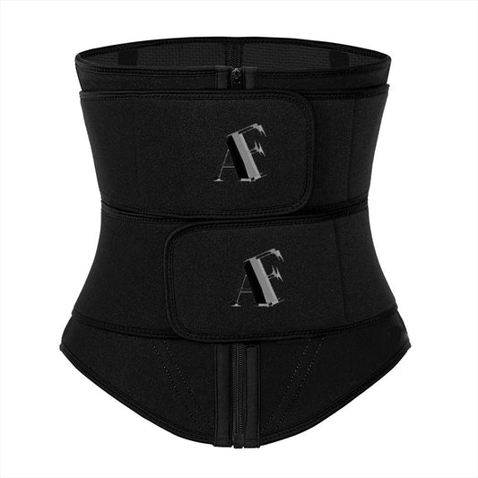 Waist trainer with double belts